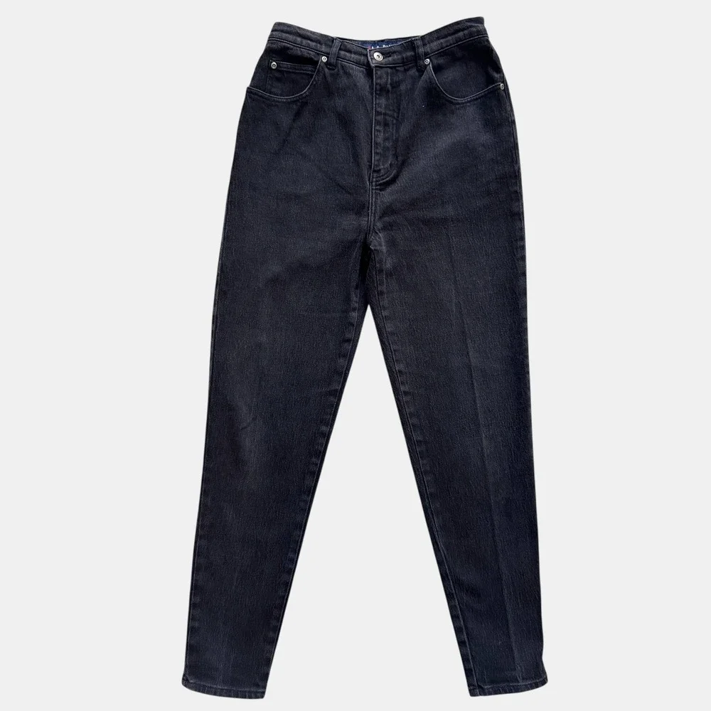 VTG L.A. Blues Black High Rise Mom Jeans Vintage 90s‎ Retro Sz 8 28 tapered leg